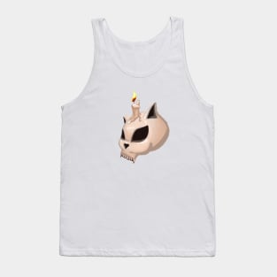 spooky cat scalp Tank Top